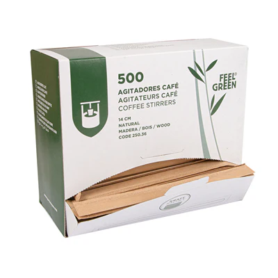 AGITATEURS CAFÉ EN SACHET KRAFT WOOD 0,6x14x0,1 CM NATUREL BOIS (500 UNITÉS) - REF. 250.36 - Image 4