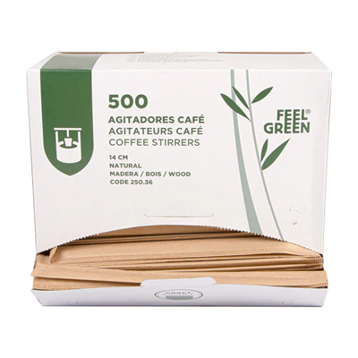 AGITATEURS CAFÉ EN SACHET KRAFT WOOD 0,6x14x0,1 CM NATUREL BOIS (500 UNITÉS) - REF. 250.36 - Image 5