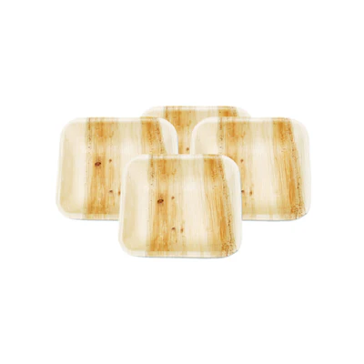 ASSIETTES CARRÉES ARECA 7,7x7,7x2 CM NATUREL ARECA (200 UNITÉS) - REF. 189.34