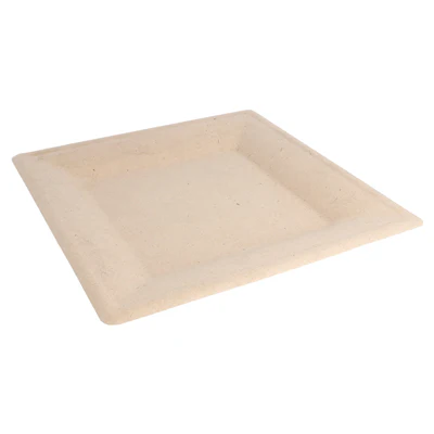 ASSIETTES CARRÉES BIONIC 26,2x26,2x1,4 CM NATUREL BAGASSE (500 UNITÉS) - REF. 150.55
