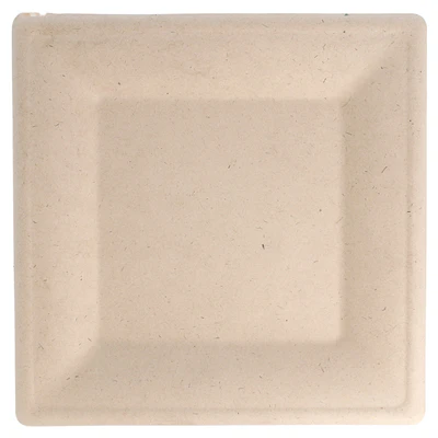 ASSIETTES CARRÉES BIONIC 26,2x26,2x1,4 CM NATUREL BAGASSE (500 UNITÉS) - REF. 150.55 - Image 3