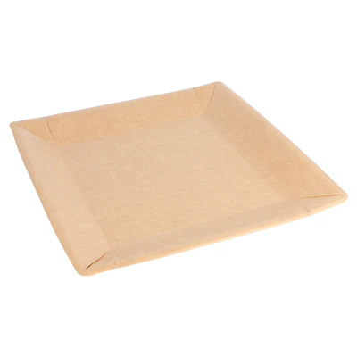 ASSIETTES CARRÉES LAQUÉS 255 G/M2 23x23 CM NATUREL CARTON (400 UNITÉS) - REF. 252.12