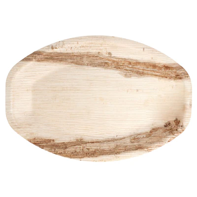 ASSIETTES OVALES ARECA 33,7x23x2 CM NATUREL ARECA (200 UNITÉS) - REF. 214.43