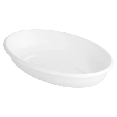 ASSIETTES OVALES BIONIC 20,3x13,5x4 CM BLANC BAGASSE (300 UNITÉS) - REF. 215.97