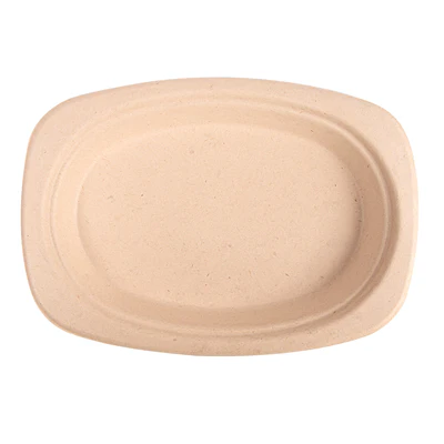 ASSIETTES OVALES BIONIC 23,3x16,5x2 CM NATUREL BAGASSE (800 UNITÉS) - REF. 149.19 - Image 2