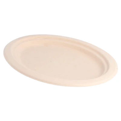 ASSIETTES OVALES BIONIC 26,3x19,9x2 CM NATUREL BAGASSE (800 UNITÉS) - REF. 149.17