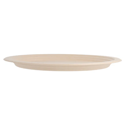 ASSIETTES OVALES BIONIC 32x25,5x2,1 CM NATUREL BAGASSE (500 UNITÉS) - REF. 207.36 - Image 2