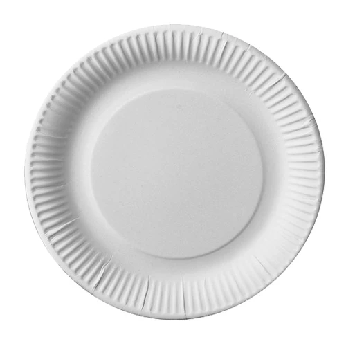 Assiettes rondes en carton Ø 23 cm blanc