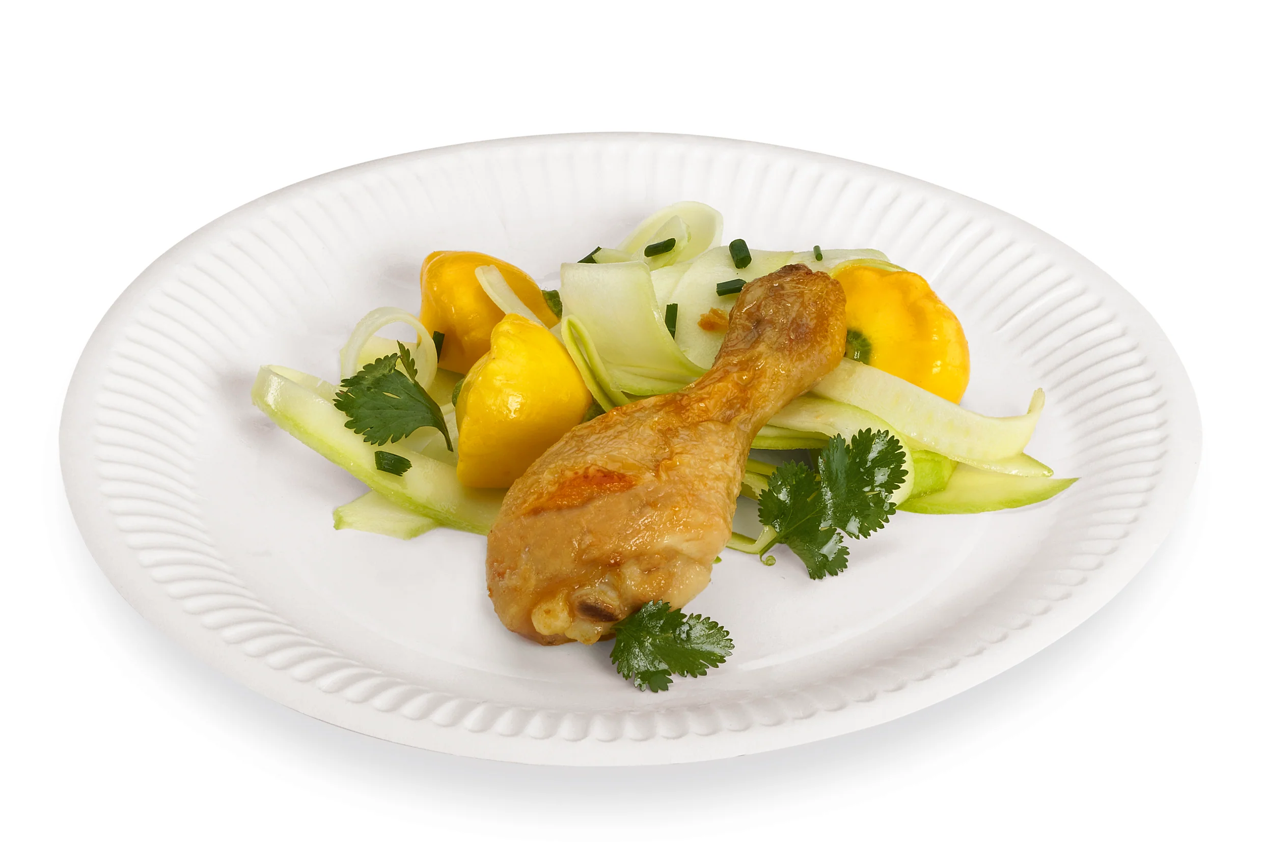 Assiettes rondes en carton Ø 23 cm blanc - Image 2