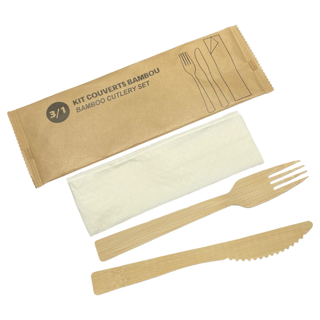 Kit Couvert en Bambou 3 en 1 17cm