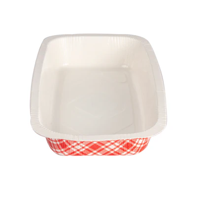 BARQUETTES THERMO FIXANTES GN1/4 'VICHY' 1210 ML 430 G/M2 + 25G/M2 PET 26,3x16x4,5 CM BLANC CARTON (400 UNITÉS) - REF. 230.43 - Image 3