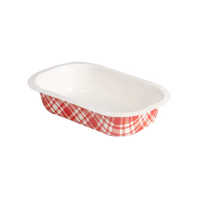 BARQUETTES THERMO FIXANTES 'VICHY' 325 ML 390 G/M2 + 25G/M2 PET 16x10x3,5 CM BLANC CARTON (1000 UNITÉS) - REF. 230.46