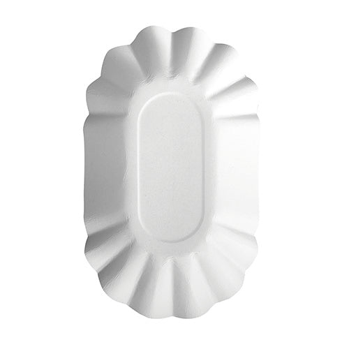 Coupelles. carton "pure" ovale 9 cm x 16 cm x 3 cm blanc (1000 unités)