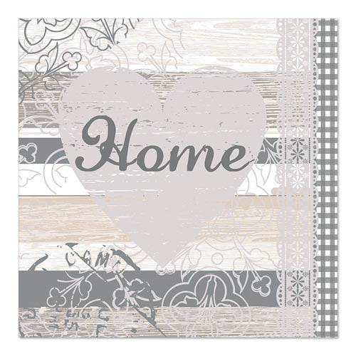 Serviettes. 3 plis pliage 33 cm x 33 cm "Home" (200 unités)