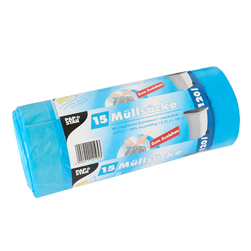 Sacs poubelle lien de fermeture. LDPE 120 l 100 cm x 70 cm bleu (135 unités)