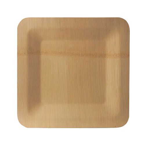 Assiettes. fait en bambou "pure" carrée 1.5 cm x 23 cm x 23 cm (250 unités)