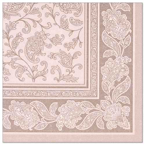Serviettes "ROYAL Collection" pliage 40 cm x 40 cm mocca "Ornaments" (250 unités)