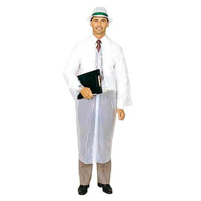 BLOUSES VISITEUR 20µ 130 CM BLANC LDPE (10 UNITÉS) - REF. 155.39
