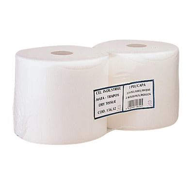 CHIFFONS 1 COUCHE - 260 FEUILLES 55 G/M2 Ø 27x24 CM BLANC AIRLAID (2 UNITÉS) - REF. 156.20