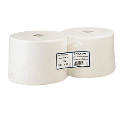 CHIFFONS 2 PLIES - 1350 FEUILLES 19 G/M2 Ø34x26 CM BLANC OUATE (2 UNITÉS) - REF. 156.07 - Image 2