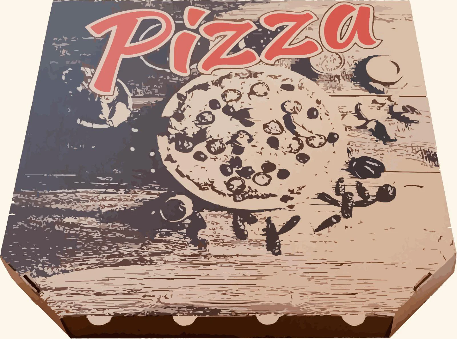 Boîte à Pizza 34,5x34,5x3,5 cm Impression 2 couleurs 1 palette (4700 unités)
