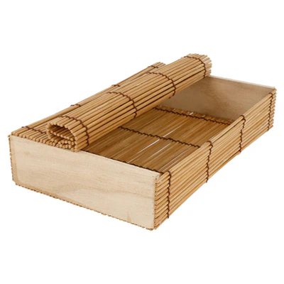 BOÎTE SUSHI BAMBOO 21x13x4,5 CM NATUREL BAMBOU (24 UNITÉS) - REF. 165.60