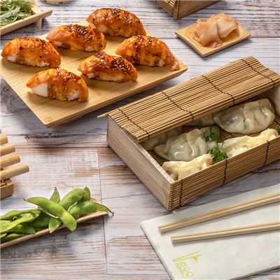 BOÎTE SUSHI BAMBOO 21x13x4,5 CM NATUREL BAMBOU (24 UNITÉS) - REF. 165.60 - Image 4