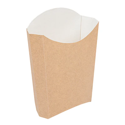 BOÎTES À FRITES JUMBO THEPACK 165 G 13,5x8,5x16 CM NATUREL CARTON NANO-MICRO (1200 UNITÉS) - REF. 234.40