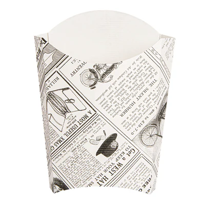 BOÎTES À FRITES JUMBO THEPACK 'TIMES' 165 G 13,5x8,5x16 CM BLANC CARTON NANO-MICRO (1200 UNITÉS) - REF. 234.39 - Image 2