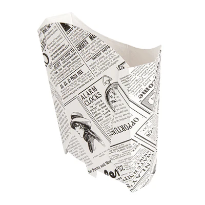 BOÎTES À FRITES JUMBO THEPACK 'TIMES' 165 G 13,5x8,5x16 CM BLANC CARTON NANO-MICRO (1200 UNITÉS) - REF. 234.39 - Image 3