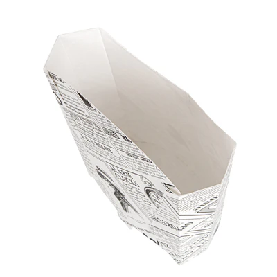 BOÎTES À FRITES JUMBO THEPACK 'TIMES' 165 G 13,5x8,5x16 CM BLANC CARTON NANO-MICRO (1200 UNITÉS) - REF. 234.39 - Image 4