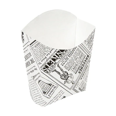 BOÎTES À FRITES STANDARD THEPACK 'TIMES' 135 G 13x8x13,5 CM BLANC CARTON NANO-MICRO (1200 UNITÉS) - REF. 234.37