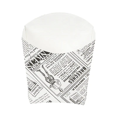 BOÎTES À FRITES STANDARD THEPACK 'TIMES' 135 G 13x8x13,5 CM BLANC CARTON NANO-MICRO (1200 UNITÉS) - REF. 234.37 - Image 2