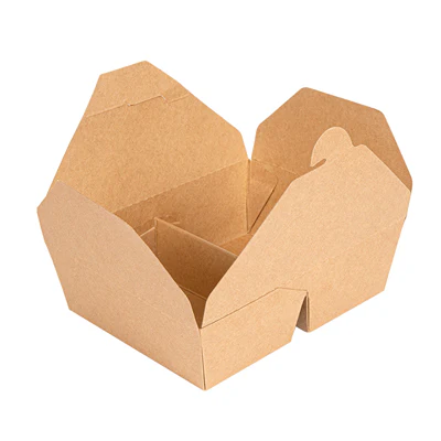 BOÎTES AMÉRICAINES 2 COMPART. 475 + 475 ML 300 + 20 PE G/M2 16,8x13,5x5 CM NATUREL KRAFT (200 UNITÉS) - REF. 252.30 - Image 3