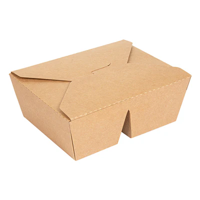 BOÎTES AMÉRICAINES 2 COMPART. 690 + 530 ML 300 + 20 PE G/M2 17,8x13,7x6,4 CM NATUREL KRAFT (200 UNITÉS) - REF. 252.28