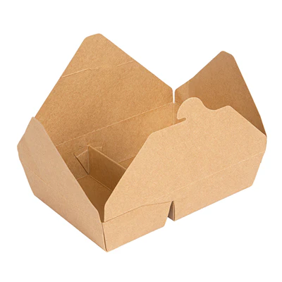 BOÎTES AMÉRICAINES 2 COMPART. 740 + 530 ML 300 + 20 PE G/M2 21,3x15,5x4,6 CM NATUREL KRAFT (200 UNITÉS) - REF. 252.29 - Image 3