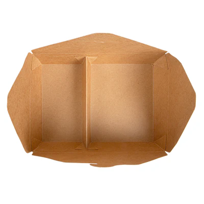 BOÎTES AMÉRICAINES 2 COMPART. 740 + 530 ML 300 + 20 PE G/M2 21,3x15,5x4,6 CM NATUREL KRAFT (200 UNITÉS) - REF. 252.29 - Image 4