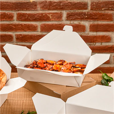 BOÎTES AMÉRICAINES MICRO-ONDABLES THEPACK 1470 ML 19,6x14x4,5 CM BLANC CARTON NANO-MICRO + PP (300 UNITÉS) - REF. 234.59 - Image 5