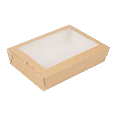 BOÎTES AVEC FENÊTRE THEPACK 1470 ML 19,8x14x4,8 CM NATUREL CARTON NANO-MICRO + OPP (200 UNITÉS) - REF. 253.64