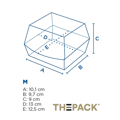 BOÎTES HAMBURGER THEPACK 13x12,5x9 CM (M) BLANC CARTON NANO-MICRO (500 UNITÉS) - REF. 234.10 - Image 8