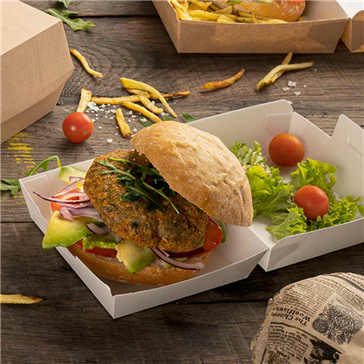BOÎTES HAMBURGER THEPACK 14,2x13,7x6,1 CM (L) BLANC CARTON NANO-MICRO (500 UNITÉS) - REF. 234.14 - Image 6