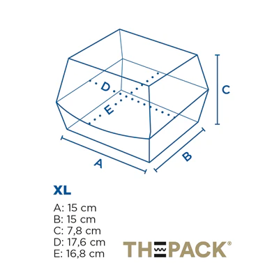 BOÎTES HAMBURGER THEPACK 17,6x16,8x7,8 CM (XL WIDER) BLANC CARTON NANO-MICRO (300 UNITÉS) - REF. 234.22 - Image 8