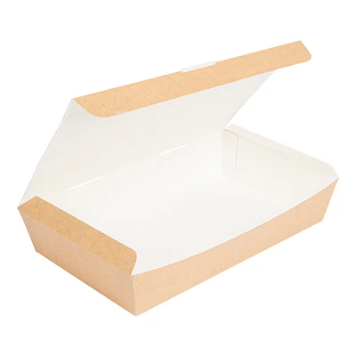 BOÎTES "LUNCH BOX" COUVERCLES THEPACK 1700 ML (54 oz) 27,5x16,5x5 CM NATUREL CARTON NANO-MICRO (240 UNITÉS) - REF. 235.21 - Image 3