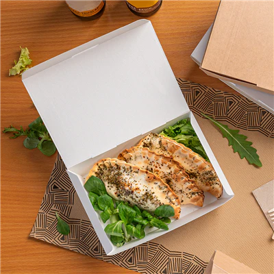 BOÎTES "LUNCH BOX" COUVERCLES THEPACK 500 ML (16 oz) 14x9,7x5 CM BLANC CARTON NANO-MICRO (480 UNITÉS) - REF. 235.13 - Image 4