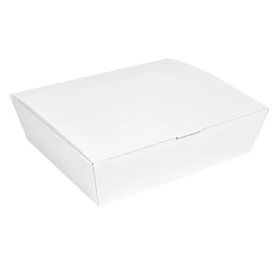 BOÎTES "LUNCH BOX" COUVERCLES THEPACK 1500 ML (48 oz) 21x18x5,5 CM BLANC CARTON NANO-MICRO (360 UNITÉS) - REF. 235.19