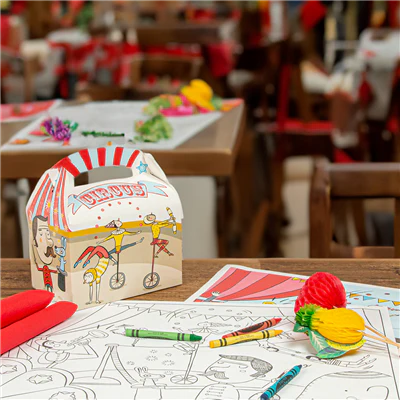 BOÎTES MENU ENFANT 'CIRCUS' 320 G/M2 15,50x10,50x17,50 CM QUADRICHROMIE CARTON (300 UNITÉS) - REF. 221.50 - Image 6