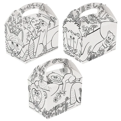 BOÎTES MENU ENFANT COLORIAGE 320 G/M2 15,50x10,50x17,50 CM BLANC CARTON (300 UNITÉS) - REF. 253.02