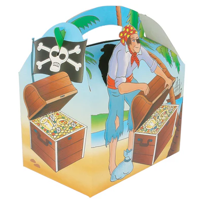 BOÎTES MENU ENFANT PIRATES 'PIRATAS' 320 G/M2 15,50x10,50x17,50 CM QUADRICHROMIE CARTON (300 UNITÉS) - REF. 137.34