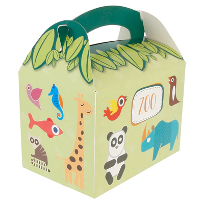BOÎTES MENU ENFANT 'ZOO' 320 G/M2 15,50x10,50x17,50 CM QUADRICHROMIE CARTON (300 UNITÉS) - REF. 210.52