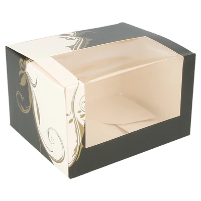 BOÎTES PÂTISSERIES AVEC FENÊTRE THEPACK 'CLASSIC' 11x13x8 CM BLANC CARTON NANO-MICRO (800 UNITÉS) - REF. 204.74